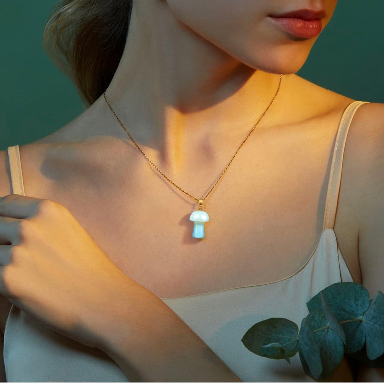 Opal Mushrooms Necklace