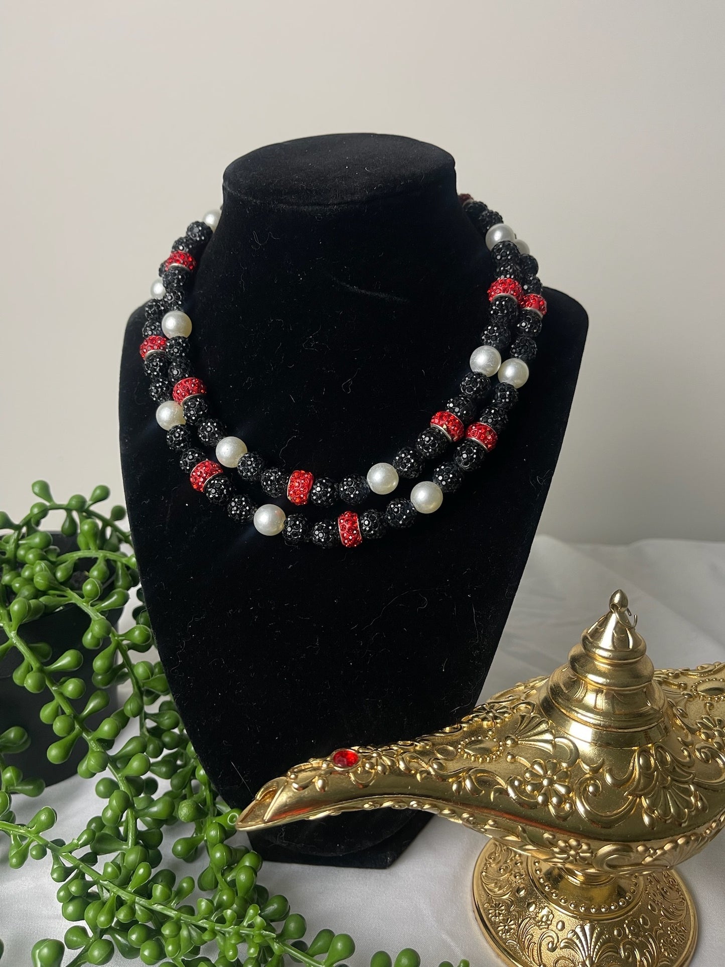 Rushing Red Shamballa Disco Necklace