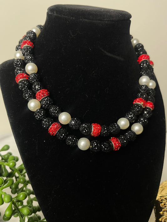 Rushing Red Shamballa Disco Necklace